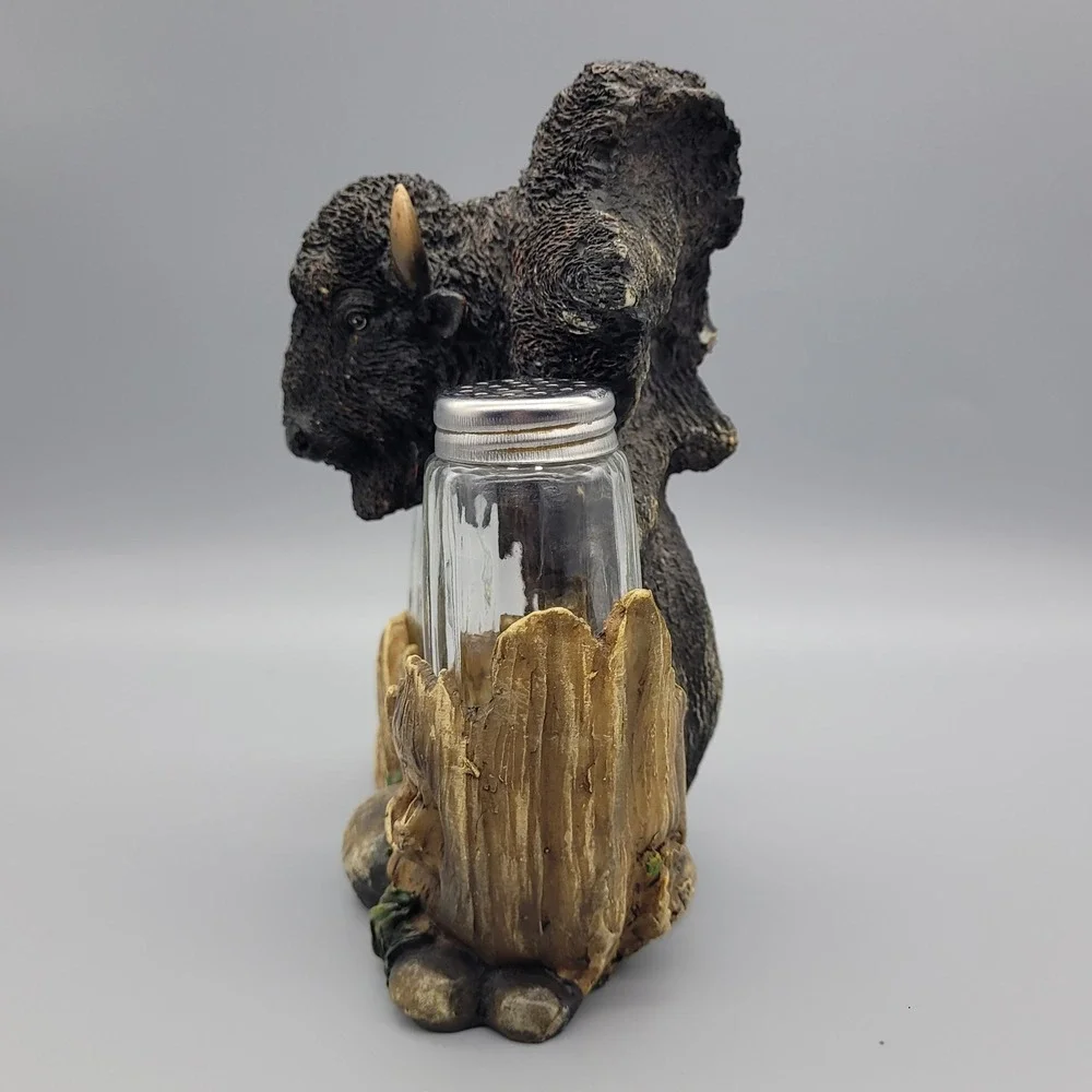 American Bison Buffalo Salt and Pepper Shaker Set Rustic Lodge‎ by DWK Decor